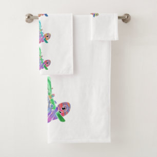 Colorful Chameleons Bath Towel Set