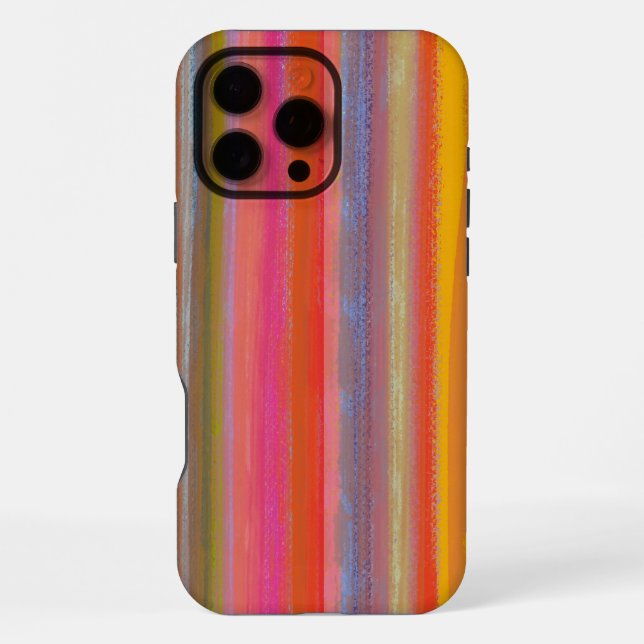 Colorful Charcoal Boho Stripes iPhone Case (Back)
