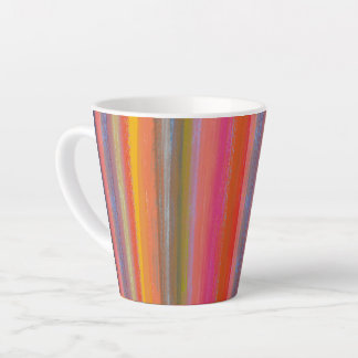Colorful Charcoal Boho Stripes Latte Mug