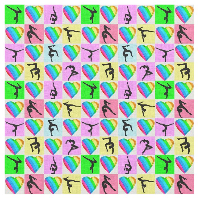 COLORFUL CHECKED GYMNASTICS FABRIC (Close Up)