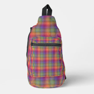Colorful Checker Abstract Pattern Sling Bag