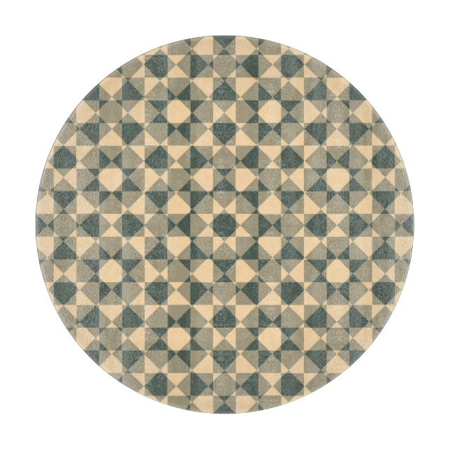 Colorful Checker Diamond Plaid Pattern Cutting Board (Front)