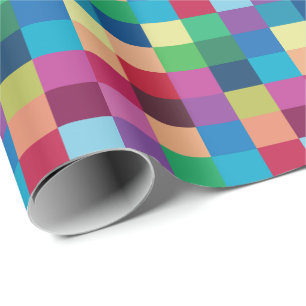 Colorful Checkerboard Pattern Wrapping Paper