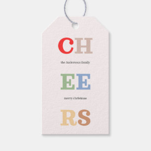 Colorful Cheer Christmas   Happy Holidays Gift Tags