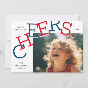 COLORFUL CHEERS! Simple Holiday Photo Christmas Card