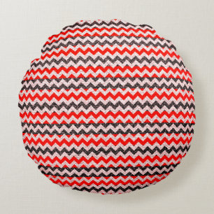 Colorful Chevron Stripes Round Cushion