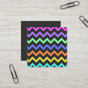 Colorful Chevron Vibrant Cool Summer Fun Pattern Square Business Card