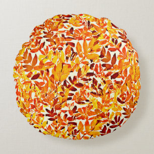 Colorful Chic Chroma Canopy Stylish Foliage Round Cushion