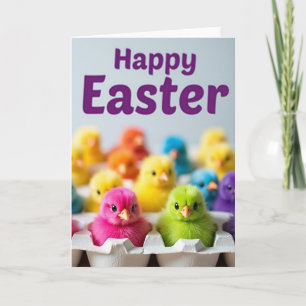 Colorful Chicks Greeting Card