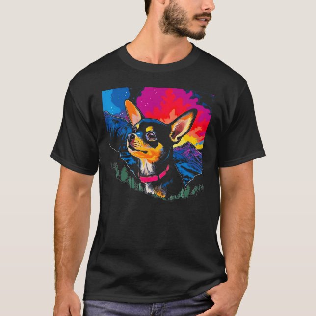 Colorful Chihuahua Dog T-Shirt (Front)