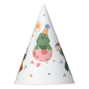 Colorful Childish Dinosaurs Kid's Birthday  Party Hat