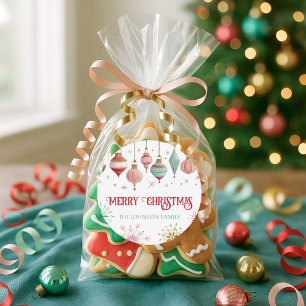 Colorful Christmas Baking  Classic Round Sticker