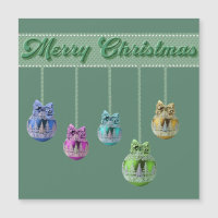 Colorful Christmas Balls Magnetic Card