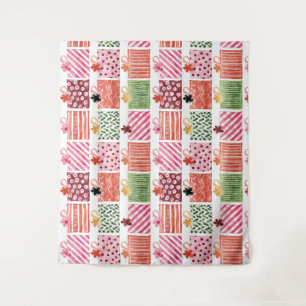 Colorful Christmas Gift Pattern Tapestry