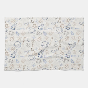 Colorful christmas Gingerbread Man and santa Tea Towel