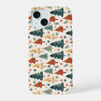 Colorful Christmas Pine Trees Seamless Pattern