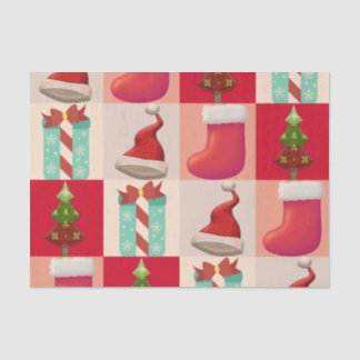COLORFUL CHRISTMAS PRESENTS SANTA CANDY TREE TISSUE PAPER