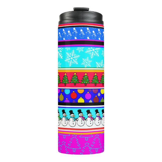 Colorful Christmas Thermal Tumbler (Front)