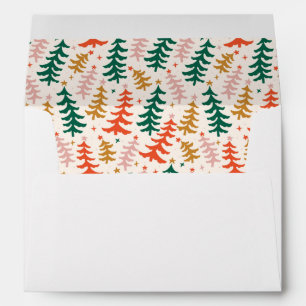 Colorful Christmas Tree Holiday  Envelope