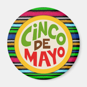 Colorful Cinco De Mayo Fiesta Celebration Magnet