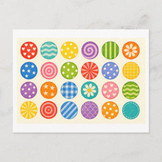 Colorful Circle Collage Postcard