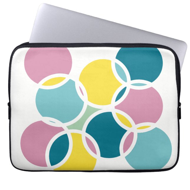 Colorful Circle Design – Fun Geometric Print Laptop Sleeve (Front)