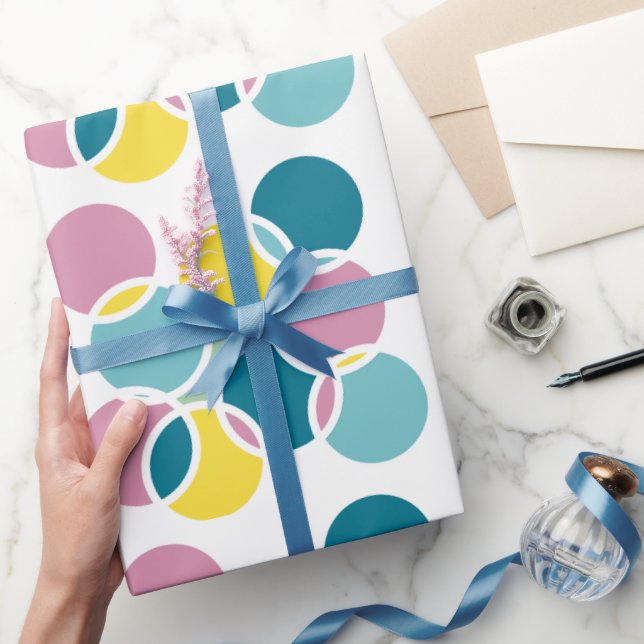 Colorful Circle Design – Fun Geometric Print Wrapping Paper (Gifting)