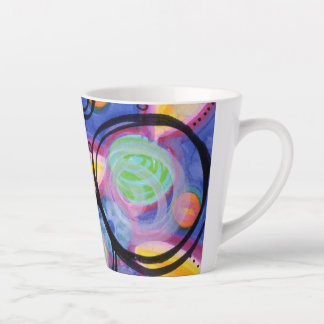 Colorful Circle Doodle Design Latte Mug