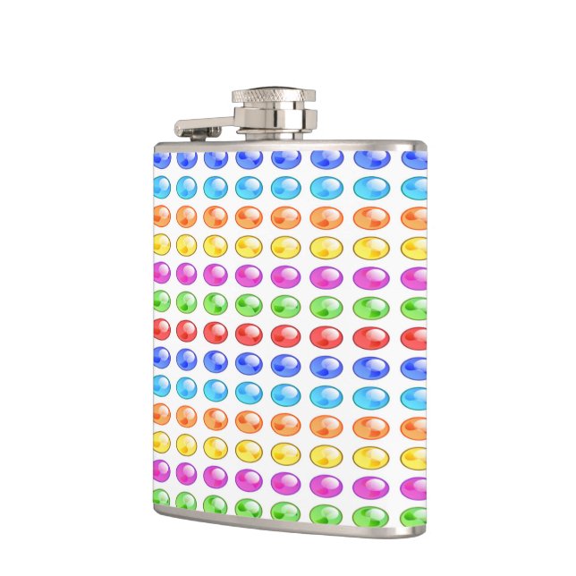 COLORFUL CIRCLES PATTERN HIP FLASK (Left)