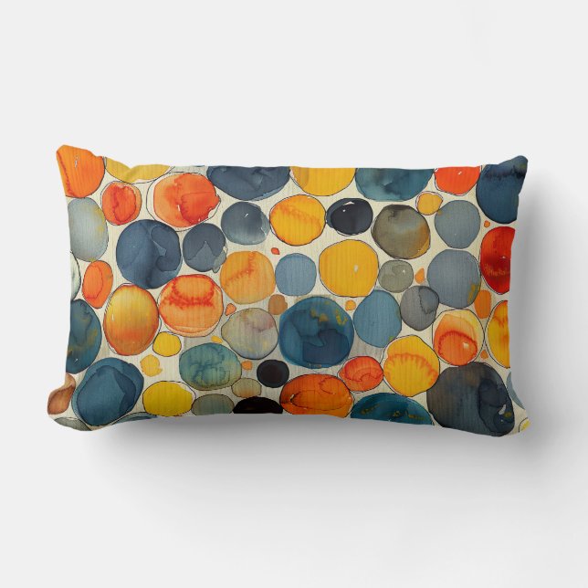 COLORFUL CIRCLES THROW PILLOW (Front)