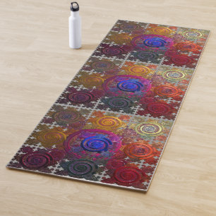 Colorful Circular Hotplates Yoga Mat