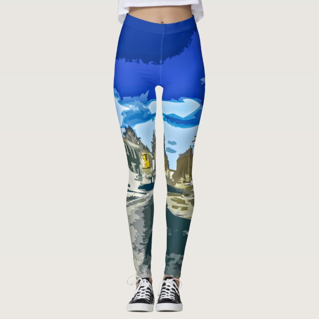 Colorful Cityscape Leggings (Front)