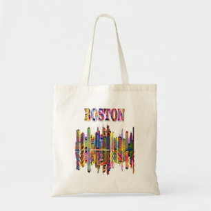 Colorful Cityscape of Boston Tote Bag