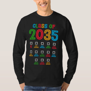 Colorful Class of 2035 Back to School Grow With Me T-Shirt