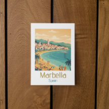 Colorful Classic Marbella Spain Travel Elegant Art