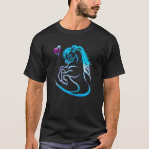 Colorful Classy Horse with Heart Stylish Equine Ho T-Shirt