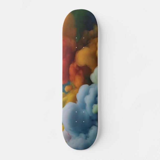 Colorful Clouds Skateboard (Front)