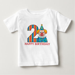 Colorful Clown With Rainbow Number Baby T-Shirt
