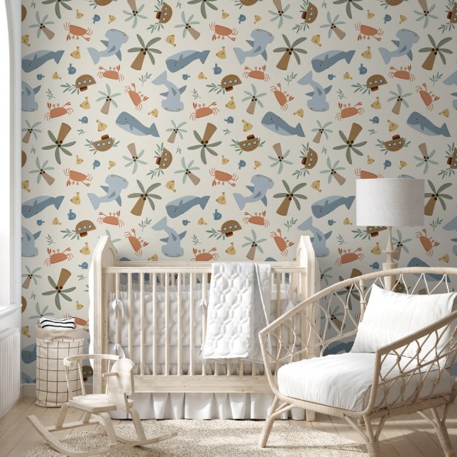 Colorful Coastal Ocean Kids Wallpaper (Kids)