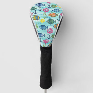 Colorful Coastal Sea Life Pattern (3) Golf Head Cover