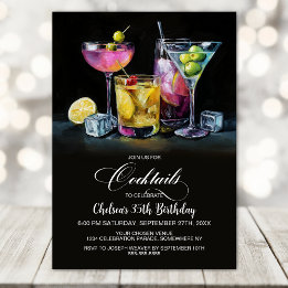 Colorful Cocktails Birthday Party Invitation