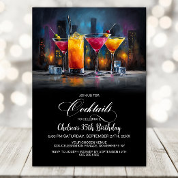 Colorful Cocktails Birthday Party Invitation