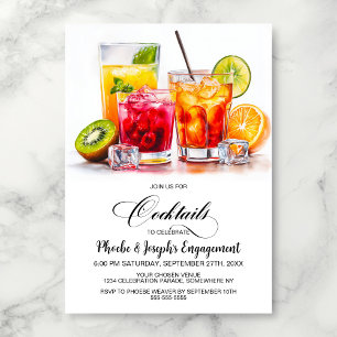 Colorful Cocktails Engagement Party Invitation