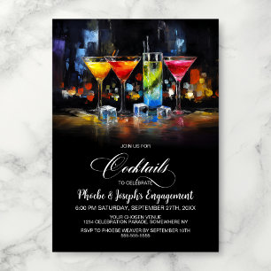Colorful Cocktails Engagement Party Invitation