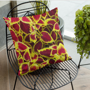 Colorful Coleus Leaves Floral Cushion