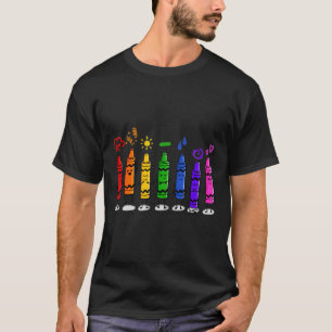 Colorful Color Crayon Attitudes Emotions Of The Ra T-Shirt