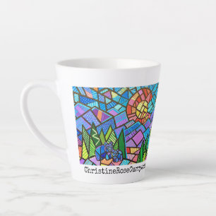 Colorful Colorado Landscape, Camping w/ Bears 12oz Latte Mug