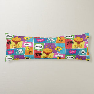 Colorful Comic Book Personalized Name Pop Art Body Cushion
