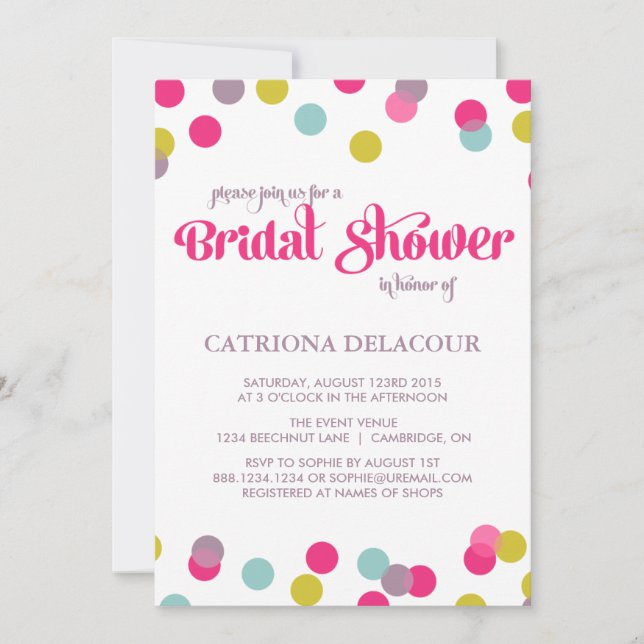 COLORFUL CONFETTI DOTS | BRIDAL SHOWER INVITATION (Front)