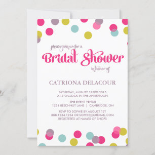 COLORFUL CONFETTI DOTS BRIDAL SHOWER INVITATION